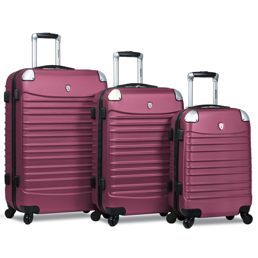 Dejuno Impact Hardside 3Piece Spinner Luggage Set Burgundy