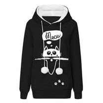 Oversize Lined Cat Dog Pouch Hoodie Casual Print Pet Carrier Kangaroo Pocket Hooded Sweatshirts Animal Holder Pullover Tops