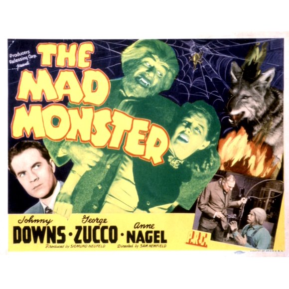 Le Monstre Fou Johnny Downs Glenn Étrange Anne Nagel George Zucco 1942 Affiche de Film Masterprint (14 x 11)