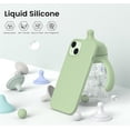 thumbnail image 3 of Compatible with iPhone 15 Plus Case 6.7", Slim Liquid Silicone 3 Layers Full Covered Soft Gel Rubber Cover Protective Phone Case with Anti-Scratch Microfiber Lining-Matcha, 3 of 15