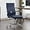 Dark Blue, variant on Office Desk Chair Leather, Conference Room Chairs with Wheels, Executive Modern High Back Ergonomic Swivel Rolling Ribbed Computer Chair