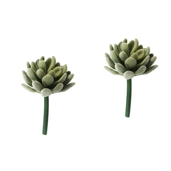 2 Pieces Unpotted Artificial Succulent Plants Cactus Fake Decor Indoor Outdoor Green