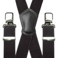 thumbnail image 3 of KAMBERFT Heavy Duty Black Suspenders for Men with 4 Strong Metal Clips, 1.5 inch Wide, 3 of 4