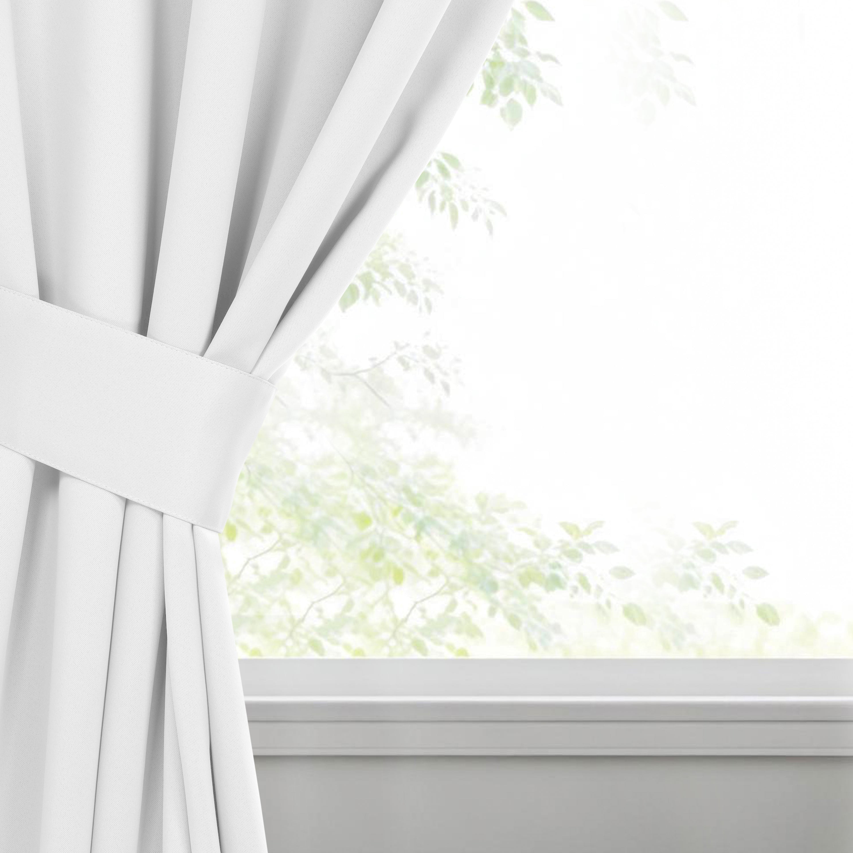 Superior Blackout Solid Light Filtering Grommet Curtain Panel Set, 46" x 63", Marshmellow