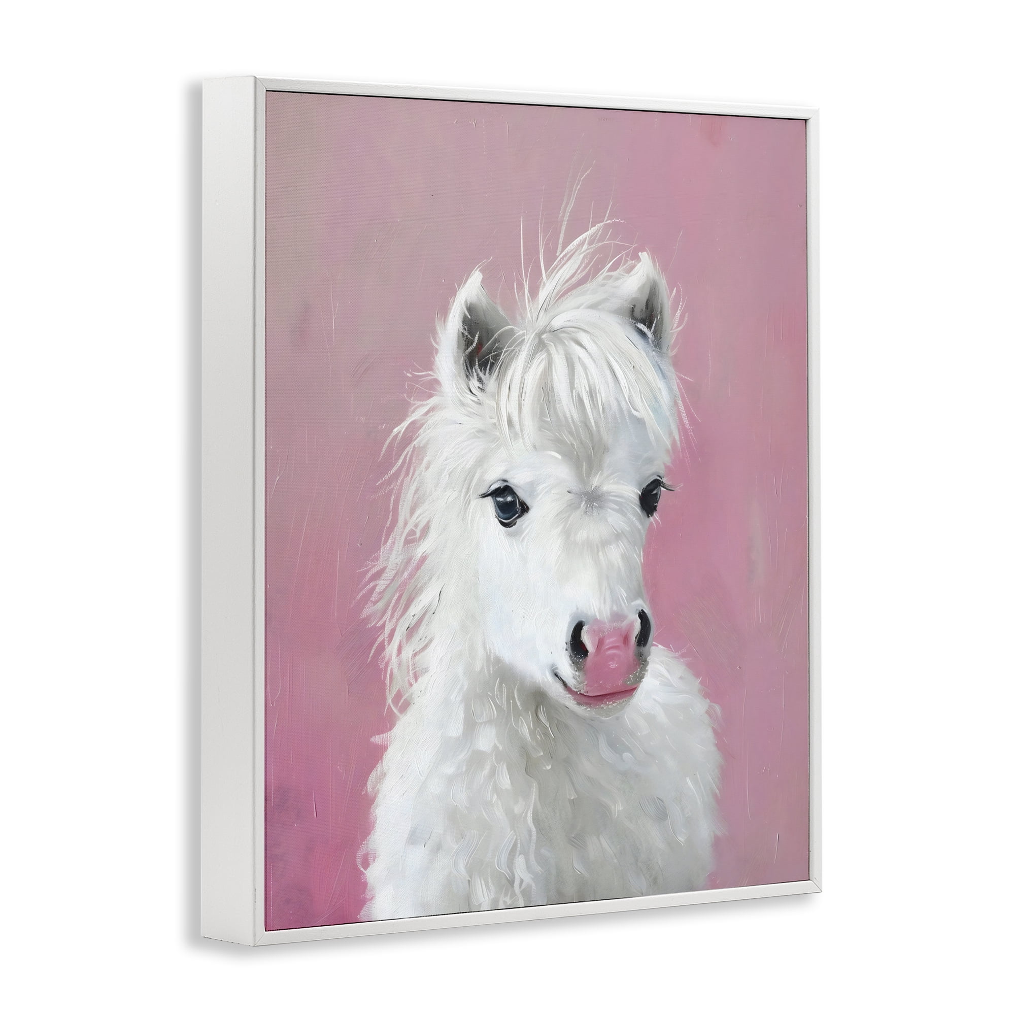 Stupell Industries Gentle White Pony White Framed Giclee Art, design by The Prints Vibe