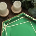 thumbnail image 5 of Balsa Circle 25 Hunter Emerald Green 9" Hexagon Disposable Salad Paper Plates Gold Trim Wedding Party, 5 of 8