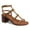 Brown, variant on YDN Women Open Round Toe Strappy Gladiator Sandals Rivet Studded Stacked Chunky Mid Heels Summer Dress Outdoor Shoes Size 7 Tan