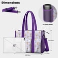 thumbnail image 5 of Teacher Tote Bag,Light Purple Fairy Princess Pattern Teacher Utility Tote Bag,Large Work Tote Bags for Women with Multiple Pockets,Top Zipper Closure,13.8x10.6x6.7 Inch, 5 of 5