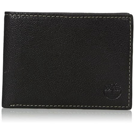 Timberland Men's Genuine Leather RFID Blocking Passcase Security Wallet, black, One Size