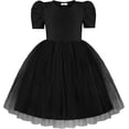 thumbnail image 2 of Oudiya Toddler Girls Tutu Tulle Dresses Party Formal Birthday Summer Puff Short Sleeve Little Girls Dress, 3-8Y, 2 of 7