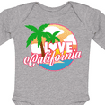 thumbnail image 4 of Inktastic I Love California with Ocean and Palm Trees Boys or Girls Long Sleeve Baby Bodysuit, 4 of 5