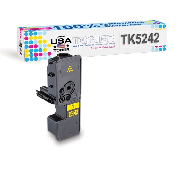 MADE IN USA TONER Compatible Replacement for Kyocera Copystar Ecosys P5026cdw M5526cdw  TK5242 TK-5242Y Yellow