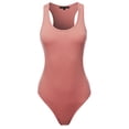 thumbnail image 2 of A2Y Women's Fashion Basic Premium Cotton Racerback Tank Body Suit Ash Rose XS, 2 of 5