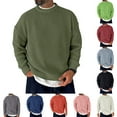 thumbnail image 4 of Men's Crew Neck Ribbed Knit Sweater Long Sleeve Casual Pullover Solid Color Top, 4 of 4