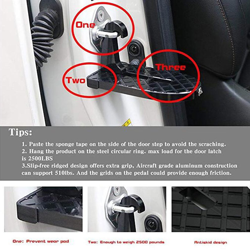 Super Heavy Duty  Car Doorstep With Rubber Protector Safety Hammer Design Folded 