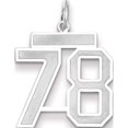 thumbnail image 1 of 14K White Gold 14Kw Medium Satin Number 78 Charm Made In United States wsm78, 1 of 5