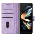 thumbnail image 4 of for Samsung Galaxy Z Fold 6 Wallet Case, PU Leather Flip Protective Cover with [Credit Card Holder] [Kickstand] Wrist Strap Magnetic Clasp, Full Body Shockproof Phone Cover, Purple, 4 of 6