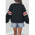 thumbnail image 2 of Women's Black Varsity Spirit Striped 89 Graphic Casual Sweatshirt, XL, 2 of 10