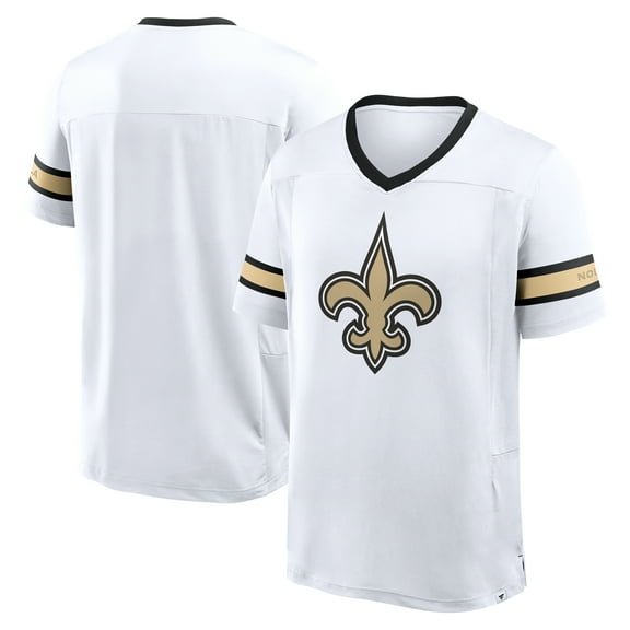 Men's Fanatics White New Orleans Saints Redzone Hashmark V-Neck T-Shirt