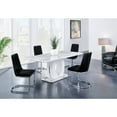 thumbnail image 4 of Global Furniture Contemporary White Faux Marble Pedestal Base Dining Table, 4 of 10