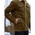 thumbnail image 2 of Men's Winter Trucker Jacket Thick Thermal Cotton Warm Fleece Lined Coat with Flap Pockets, 2 of 8
