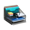 Mind Reader Desktop Organizer, File Holder, Paper Trays, Metal, 12.5"L x 11.5"W x 9.5"H, Black