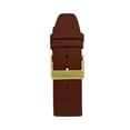 thumbnail image 2 of Bandini 22mm Italian Leather Watch Strap Band - Light Brown with Stitching - Classic - Slim - Gold Buckle, 2 of 4
