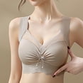 thumbnail image 6 of Women's Front Side Buckle Lace Edge Without Steel Ring Movement Seamless Gathering Adjustment Yoga Sleep Large Bra Women Bra Set And Underwear plus Size Womens Running Bra Womens Bras No Underwire, 6 of 7