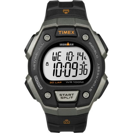 Timex Men's Ironman Classic 30 Full-Size Black/Silver Resin Strap Watch