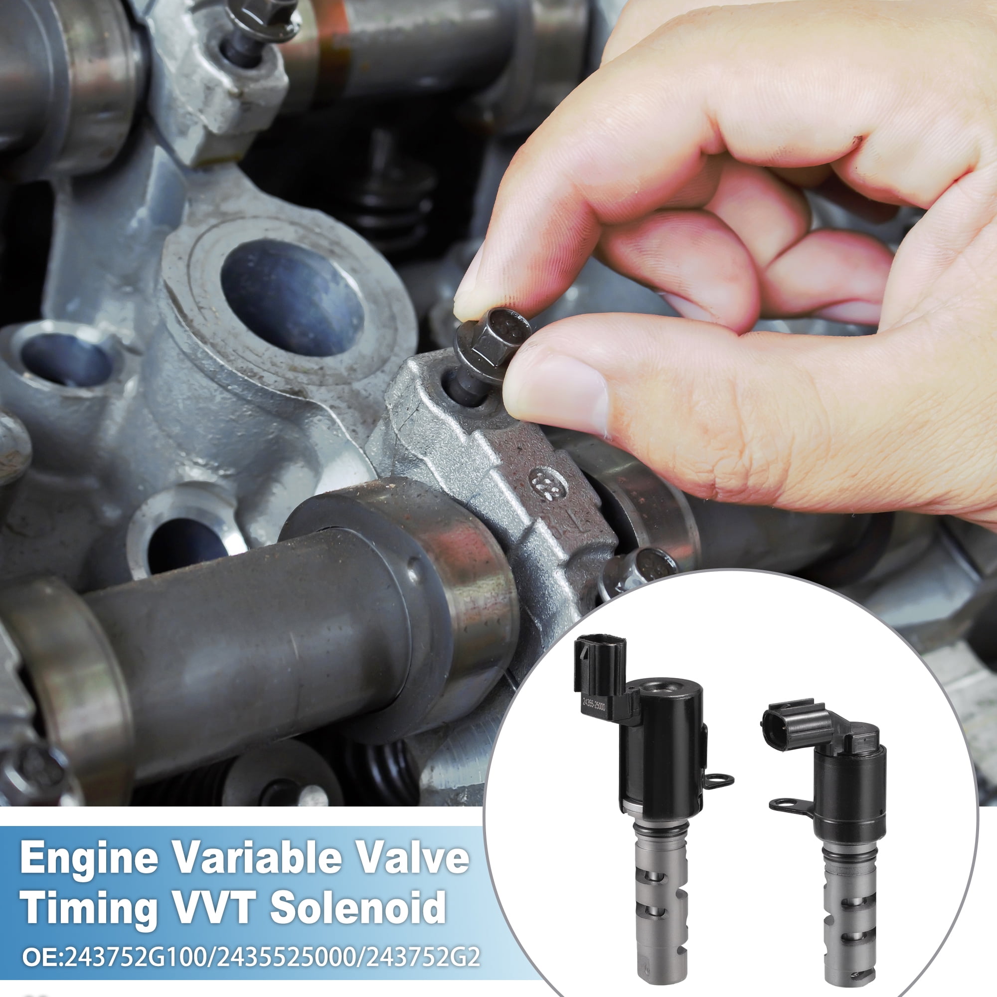 Engine Variable Valve Timing VVT Solenoid No.243752G100 for Hyundai Santa Fe 2010-2011 (Set of 2)