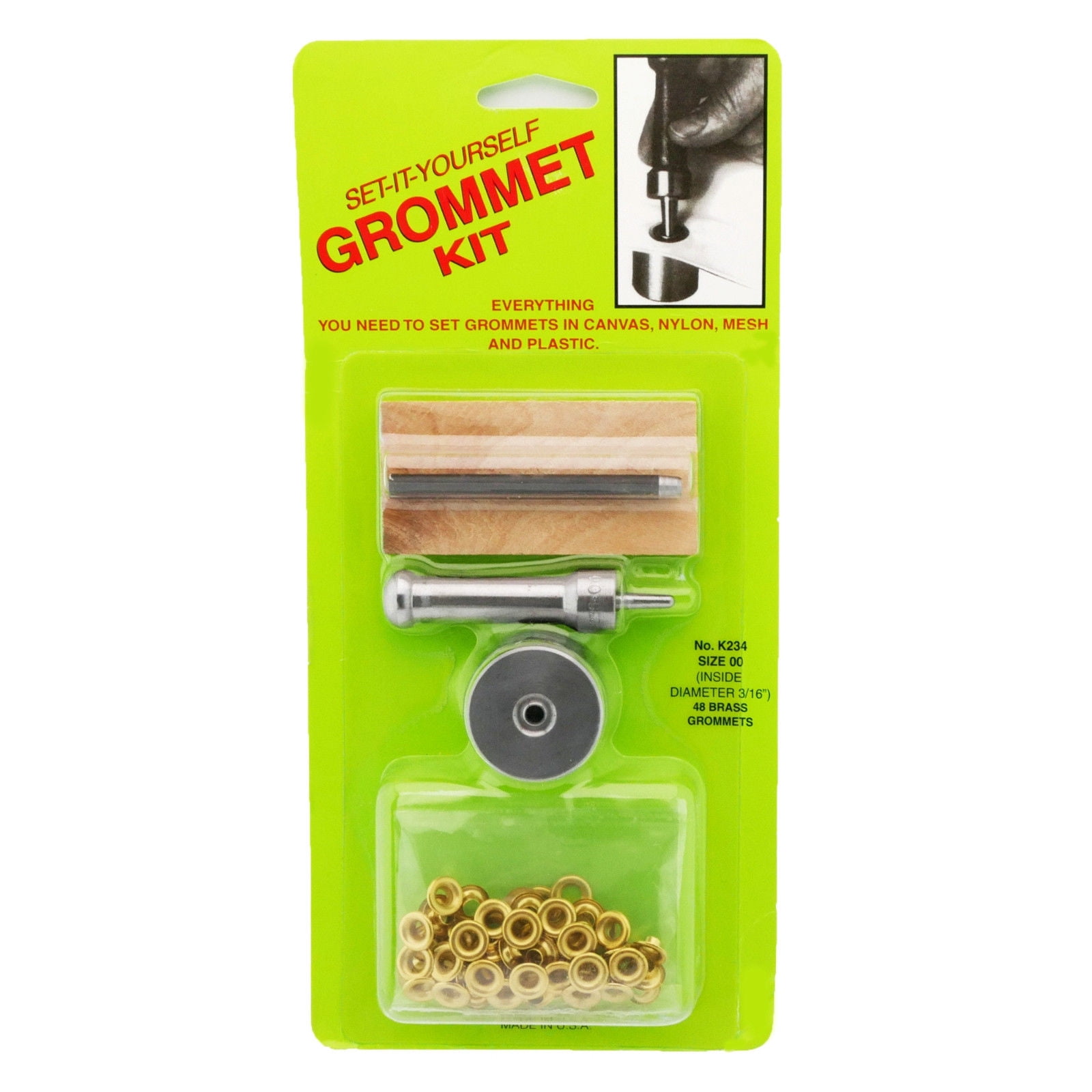 1//4/" Hole Osborne 25 Sets Black Grommets /& Plain Washers #B1-0 C.S