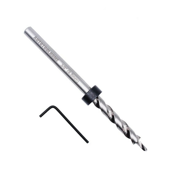 AUTOTOOLHOME Perceuse 3/8 Pouces avec Collier d'Arrêt de Profondeur 6.5 Pouces Longueur Remplacement Marche de Torsion pour Système de Jig Master à Trou Manuel