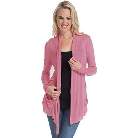 Semi-sheer Cardigan Cover-up with Pockets (2X, Mauve)