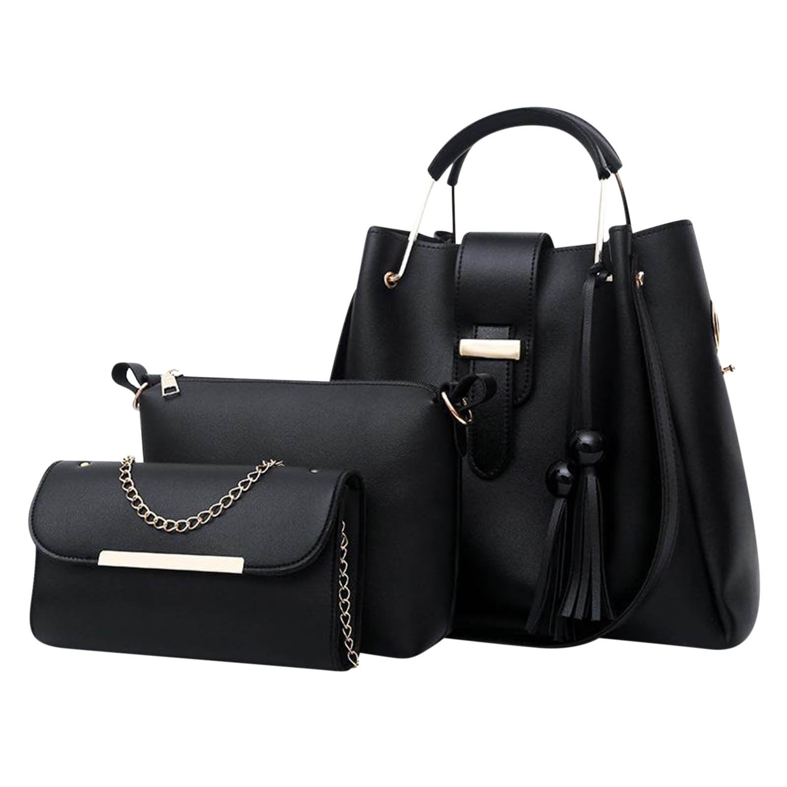 weibbin 3 Pcs Women Large Crossbody Bags Ladies Satchel Shoulder Handbags Purse and Wallet Set for Women Totes Hobo Purses