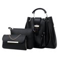 thumbnail image 2 of Hwuxmo Womens Purse And Handbag 3 Pcs Bag Set Tassel Tote Clutch Satchel Top Handle Shoulder Bag Black, 2 of 4