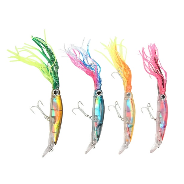 Squid Fishing Lures, 3D Holographic Eyes 4pcs Fishing Bait 23cm Length For  Anglers For Freshwater