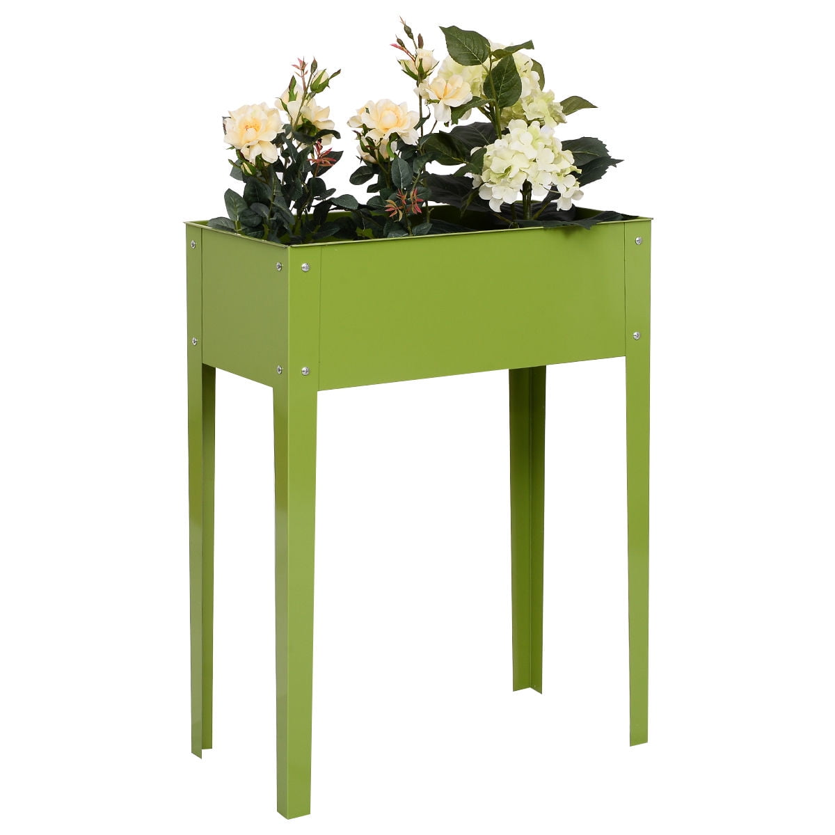 Costway 24'' x12'' Outdoor Elevated Garden Plant Stand Raised Tall Flower Bed Box by Costway