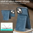 thumbnail image 6 of Compatible with Magsafe 2 in 1 Detachable for iPhone 14 Wallet Case with Card Holder Women Men, Magnetic PU Leather RFID Blocking Flip Kickstand Credit Slots,for iPhone 14, Blue, 6 of 7