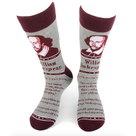 Urban-Peacock Men's Novelty Fun Socks - Shakespeare - 1 Pair