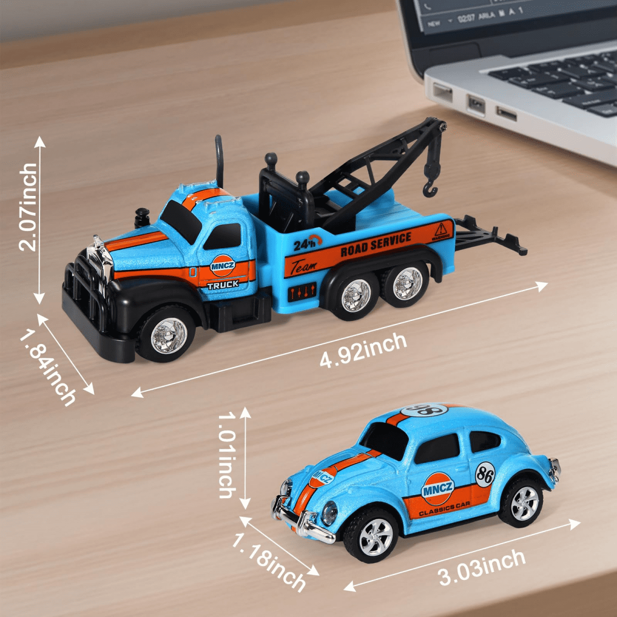 RC Truck with Mini Race Car for Kids, 2.4G Remote Control Car with Lights for Boys Girls Christmas Birthday Gifts