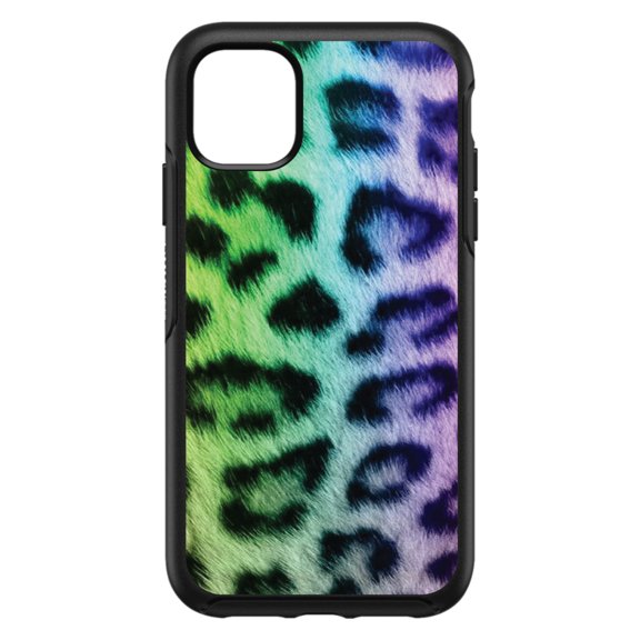 DistinctInk Custom SKIN / DECAL compatible with OtterBox Symmetry for iPhone 11 Pro MAX (6.5" Screen) - Rainbow Leopard Cheetah Fur Print
