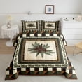 thumbnail image 2 of jejeloiu Wild Pine Cone Bedding Comforter Set,Geometric Plaid Pattern Twin Comforter Sets,Brown Beige Green Bedding Set For Boys Kids,Breathable Home Decor Reversible,2pcs, 2 of 8
