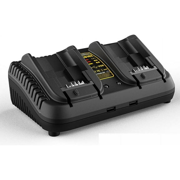 Dual Battery Charger Replace for Dewalt 12V/20V MAX Charging Station DCB102 DCB101 DCB105 DCB112 DCB107 Lithium Battery DCB200 DCB203 DCB204 DCB606 Power Tools（Charger only）