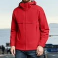 thumbnail image 2 of XIAOCHA Mens Hooded Jacket Zip Front Waterproof Long Sleeves Sports Hardshell Outwear Solid Color Casual Style Oversize Lightweight Outdoor Jacket, 2 of 5