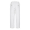 thumbnail image 5 of Elainilye Fashion Mens Pants Cotton Linen Pants Plain Print Casual Elastic Waistband Pants Pocket Panel Trousers Pants,White, 5 of 6