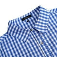 thumbnail image 2 of Shininglove Men's Oktoberfest Costumes Long Sleeve Shirt Fashion Plaid Front Pocket Classical Shirt Tops Color, S, Blue, 2 of 6