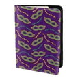 thumbnail image 2 of Pofeuu Carnival Masks and Beads Print Travel Document Organizer Passport Holder Men Women for Family (6.5 in x 4.5 in),Wallet Holder Credit Card Clutch Bag Case, 2 of 5