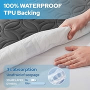 Waterproof Mattress Protector, King Size Mattress Pad, Breathable Mattress Cover Washable with 6''-18'' Deep Pocket, Soft & Comfortable (Gray)