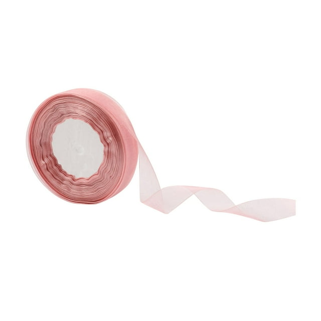 Dsscvnef 1 Inch Clear Chiffon Ribbon for Wrapping Wedding Bouquets DIY Crafts and Holy Decorations