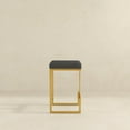 thumbnail image 4 of Filomena Gray Boucle Fabric Upholstered Tufted Kitchen Gold Metal Counter Stool, 4 of 8